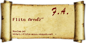 Flits Arnó névjegykártya